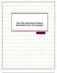 Top 350 Abrasive Product Manufacturers (European)