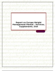 Report on Europe Weight Management Market - Services, Supplements, Diet