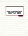 Report on Paints and coating products for the building industry - SWOT analysis