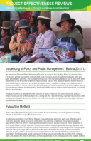Effectiveness Review: Influencing of Policy and Public Management, Bolivia