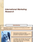 International Marketing Research