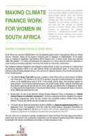 Making Climate Finance Work for Women in South Africa