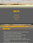 Role of vendors, consultants and users in ERP implementation