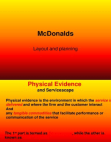 McDonalds- Layout and planning