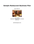 Sample Restaurant Business Plan