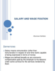 Salary And Wage Fixation