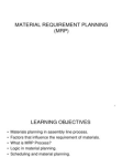 Materials Requirement Planning