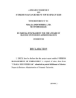 MBA Project Report On Stress Management of Employees