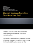 Obamas Mortgage Reduction Plan