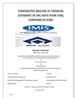 Comparative Analysis of Financial Statement - Sail With Other Steel Companies in India
