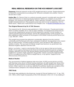 Real Medical Research on the HCG Weight Loss Diet
