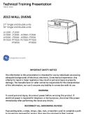 GE 2013 Wall Ovens Technicial Training Service Manual