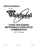 Whirlpool Over-The-Range Microwave Oven Hood Combination 1997 E Model