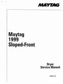 Maytag Sloped Front Dryer Repair Service Manual