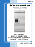 KitchenAid 2003 M Built-In Side-By-Side Refrigerator with Variable Capacity Compressor KAR-15