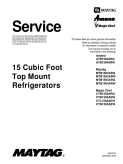 Maytag 15 Cubic Foot Top Mount Refrigerator Service Manual