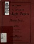 Prout, Analysis of Bachs Fugues from WTC