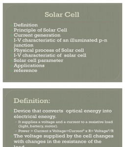 Solar Cell  on Ppt On Solar Cell