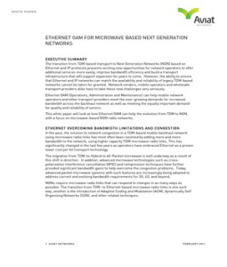 Ethernet  on Ethernet Oam For Microwave Based Next Generation Networks