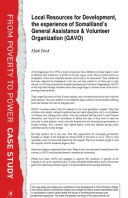 Local Resources for Development, the experience of Somaliland's General Assistance and Volunteer Organization (GAVO)