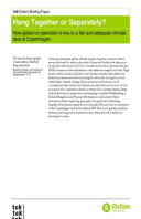 Hang Together or Separately? How global cooperation is key to a fair and adequate climate deal at Copenhagen