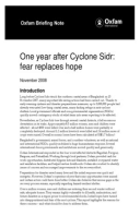 One Year After Cyclone Sidr: Fear replaces hope