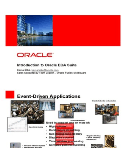 Event Driven Architecture on Oracle Event Driven Architecture  Eda