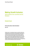 Making Growth Inclusive: Some lessons from countries and the literature